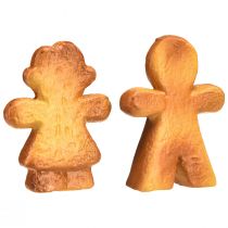 Artikel Keramik Weihnachtsdeko Lebkuchenfrau und -mann Set 7cm 6er Pack