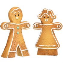 Artikel Weihnachtsdeko Lebkuchen Mann & Frau Keramik 16cm Set 2 Stk