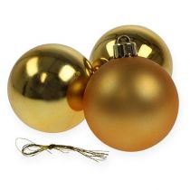 Artikel Weihnachtskugel Plastik Gold 6cm 12St