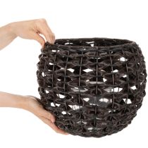 Artikel Windlicht geflochten Schwarz, Braun Sommerdeko Ø31cm H25cm