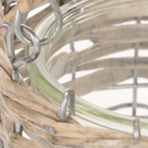 Artikel Windlicht Hängedeko Metall Glas Weide 2er Set Garten Balkon Vintage