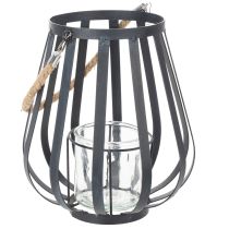 Artikel Windlicht Metall Glas Anthrazit 23cm Laterne Deko Garten