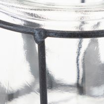 Artikel Windlicht Metall Glas Anthrazit 23cm Laterne Deko Garten