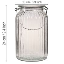 Artikel Laterne Glas Windlicht zum Hängen mit Henkel H18 cm