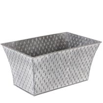 Artikel Zinkschale mit Rautenmuster 30cm×18cm H15cm