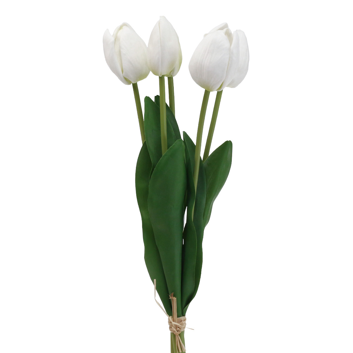 5St-14901 Real Frühling Floristik21.de 49cm Deko Weiße Touch Tulpen Kunstblumen