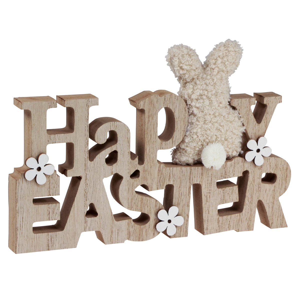 Floristik21.de Osterdeko „Happy Easter“ Holzdeko Ostern für Regal  24cm-805186