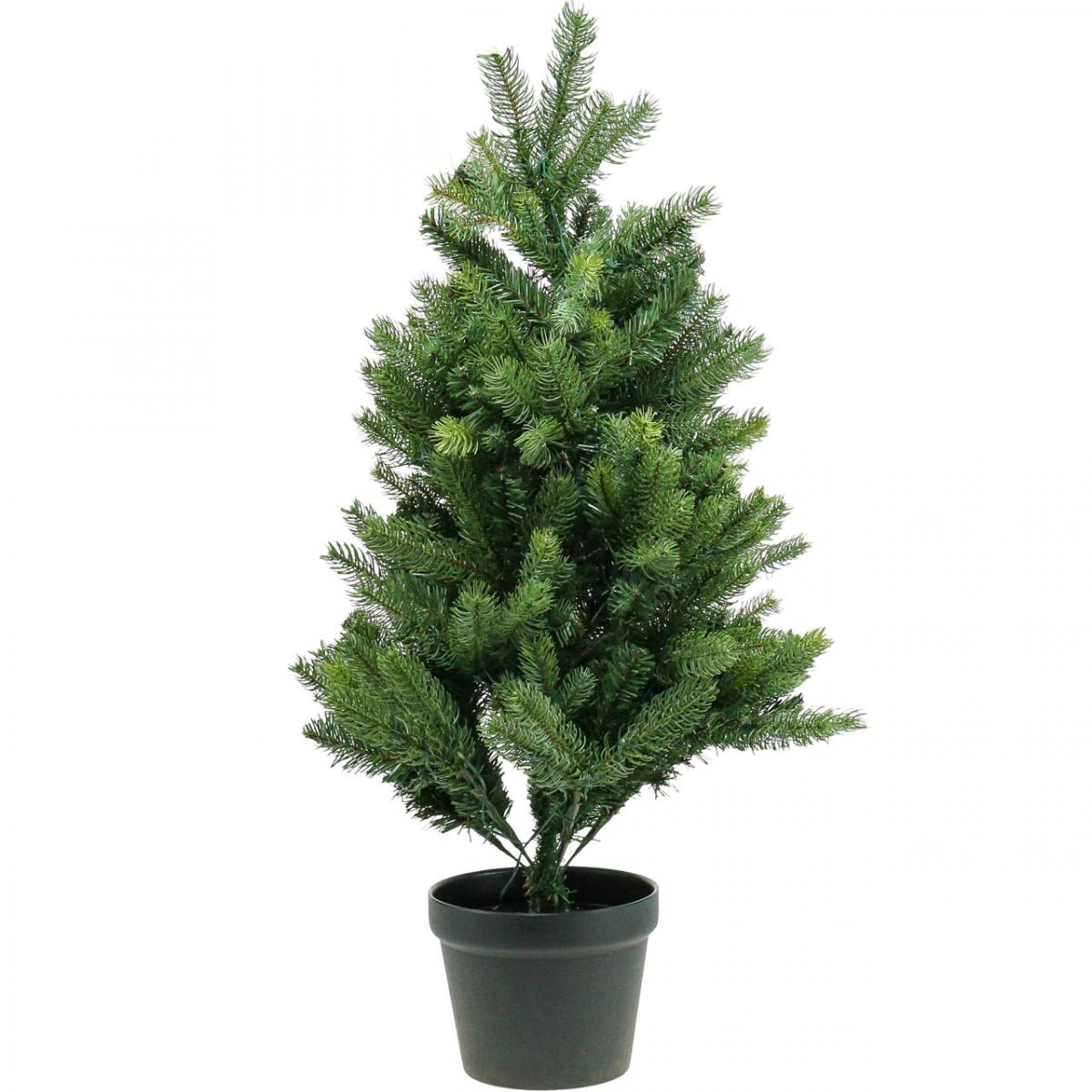 Floristik21.de Künstlicher Weihnachtsbaum im Topf LED für draußen 90cm 