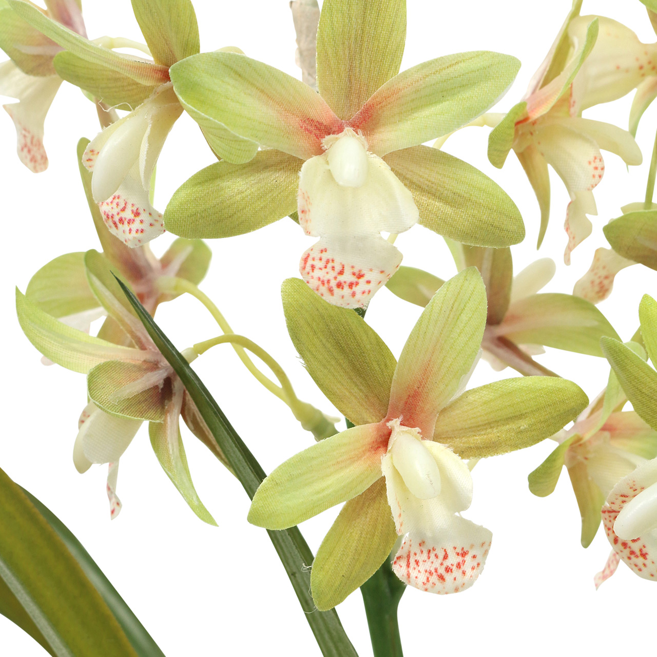 Orchidee Cymbidium Grün im Topf Künstlich H46cm