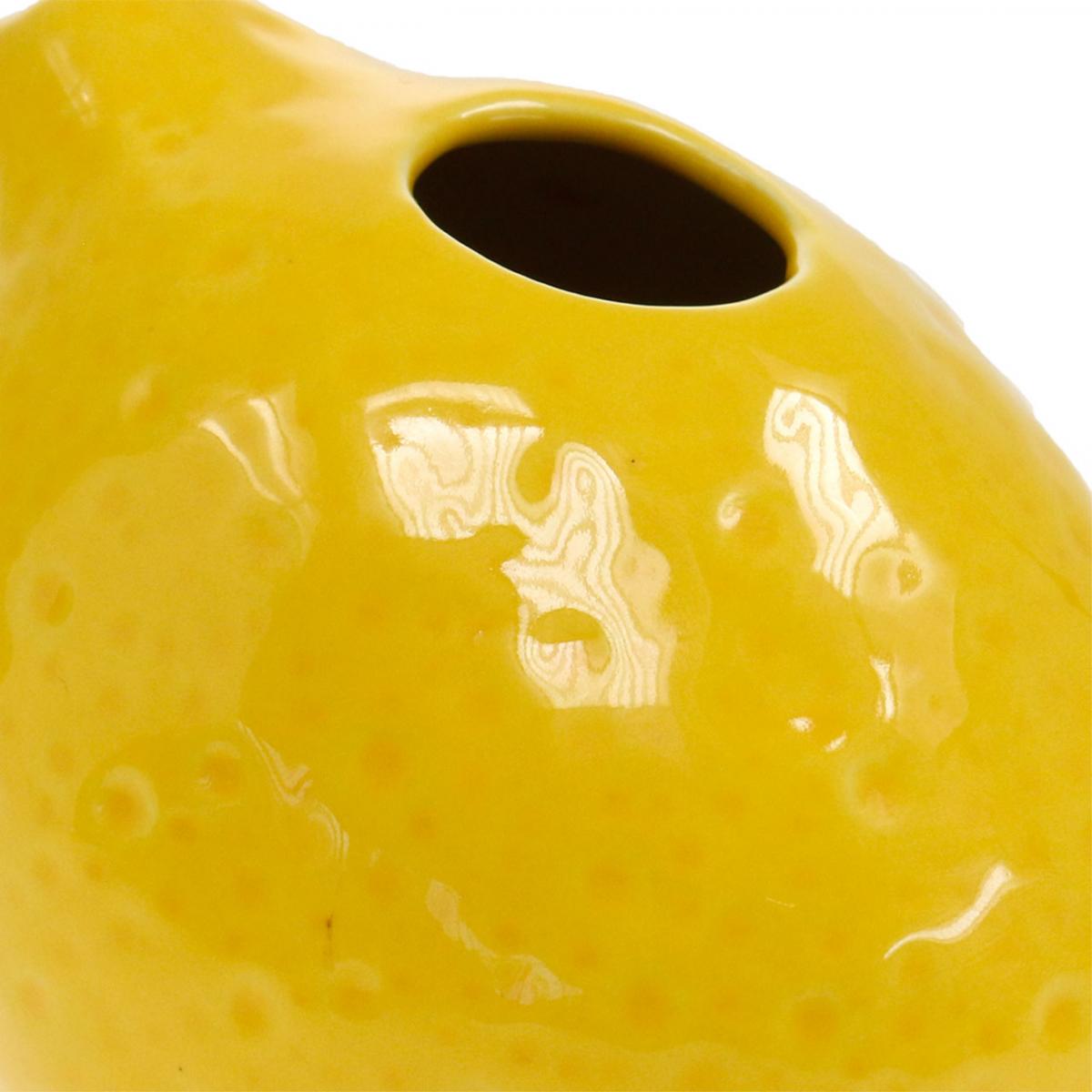 Floristik21.de Blumenvase Deko Zitrone Vase Keramik Sommerdeko H11,5cm
