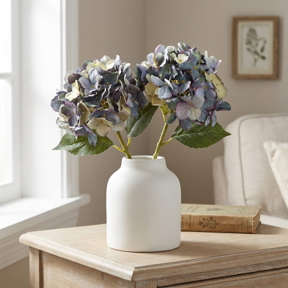 Kunstblumen Blaue Hortensien Ø15cm L58cm 2St
