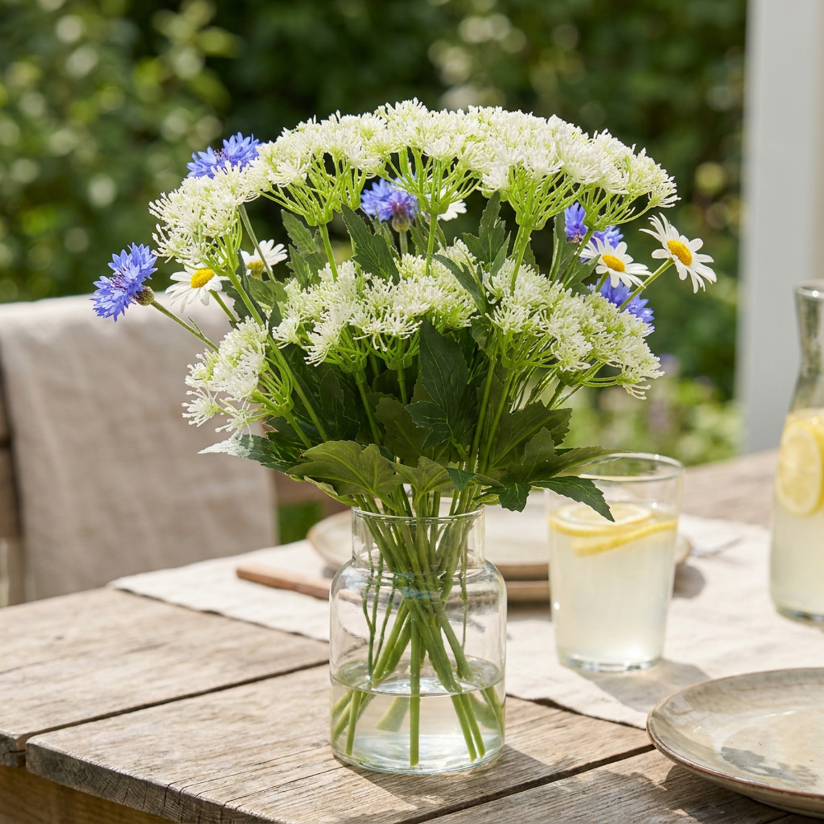 Dill blühend künstlich 49cm – Dekopflanze Grün Weiß