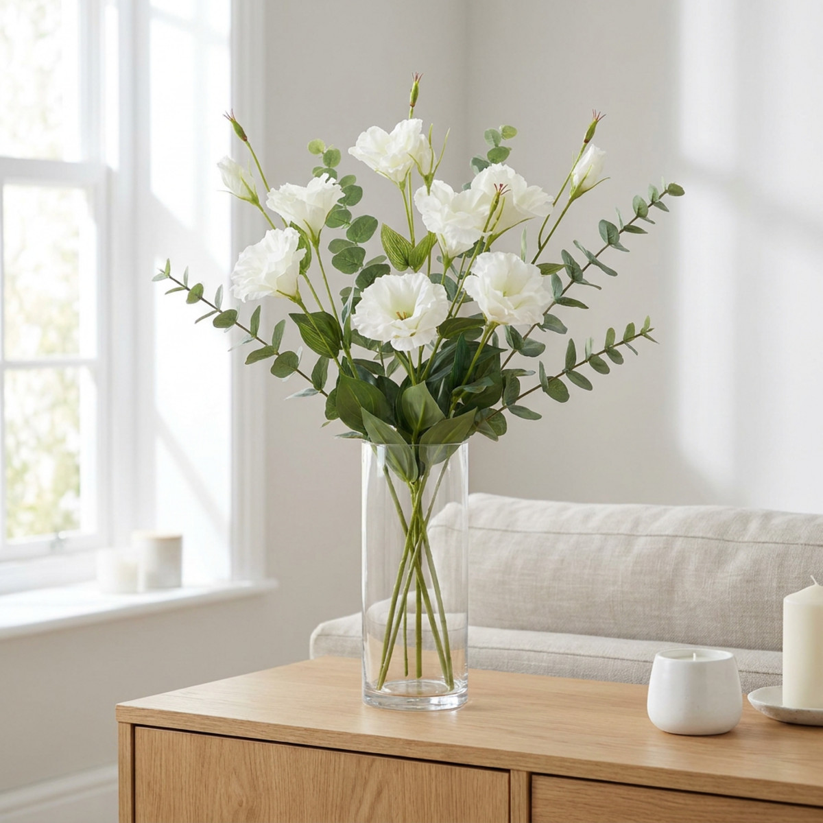 Lysianthus Kunstblume Weiß 87,5cm