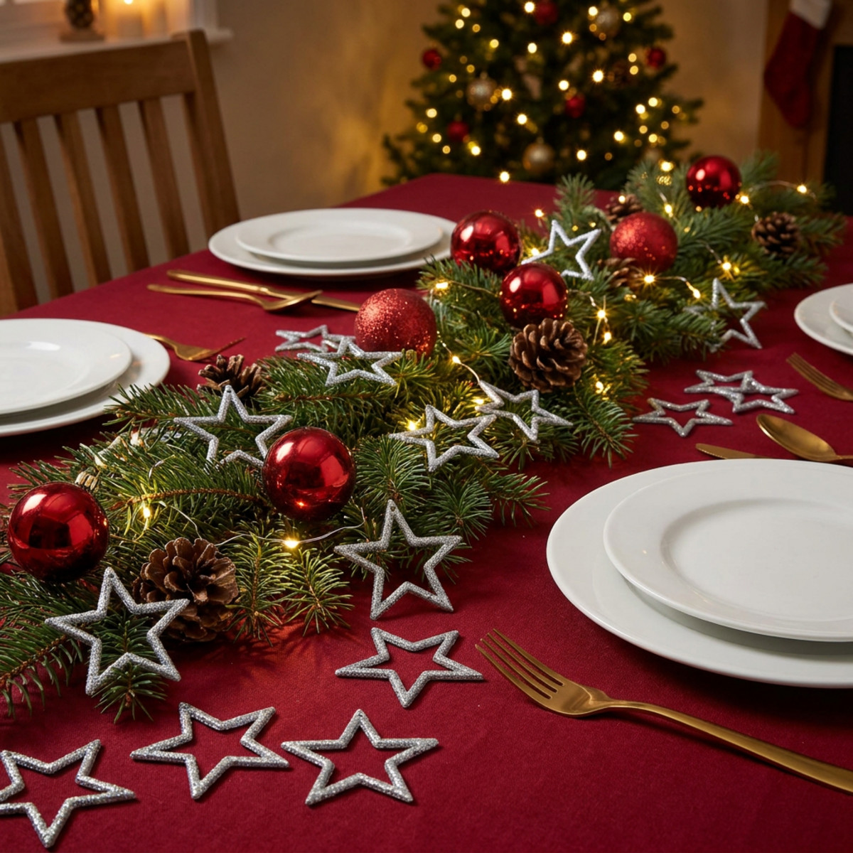Silbersterne Weihnachtsdeko 120er Set 4,5cm