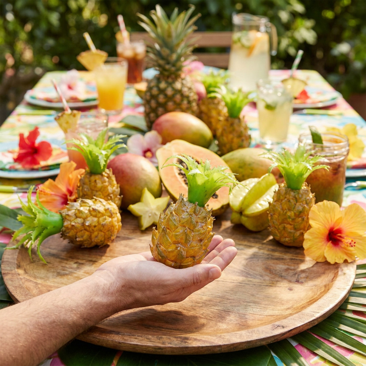 Künstliche Mini Ananas Set 6 Stück für Deko