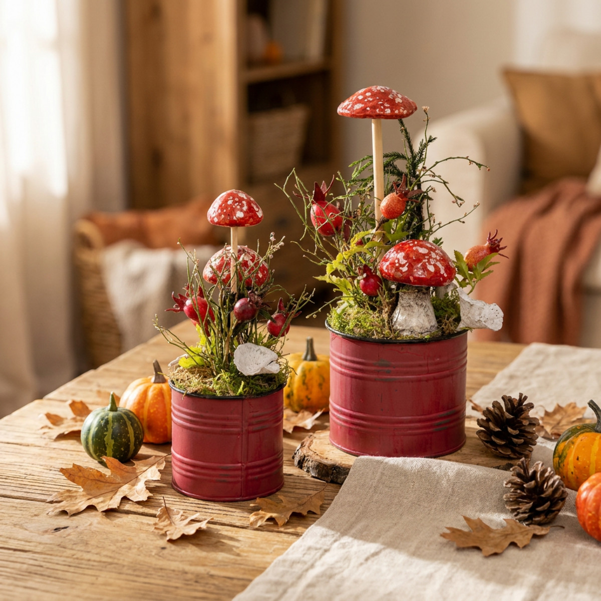Hagebuttenzweige Künstlich 48cm 3St Herbstdeko