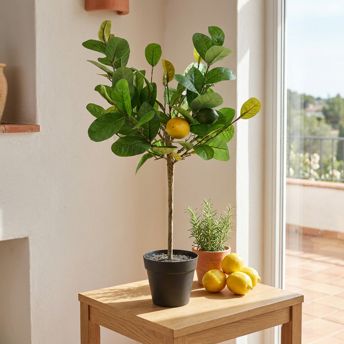 Künstlicher Zitronenbaum 57cm Pflegeleicht Deko
