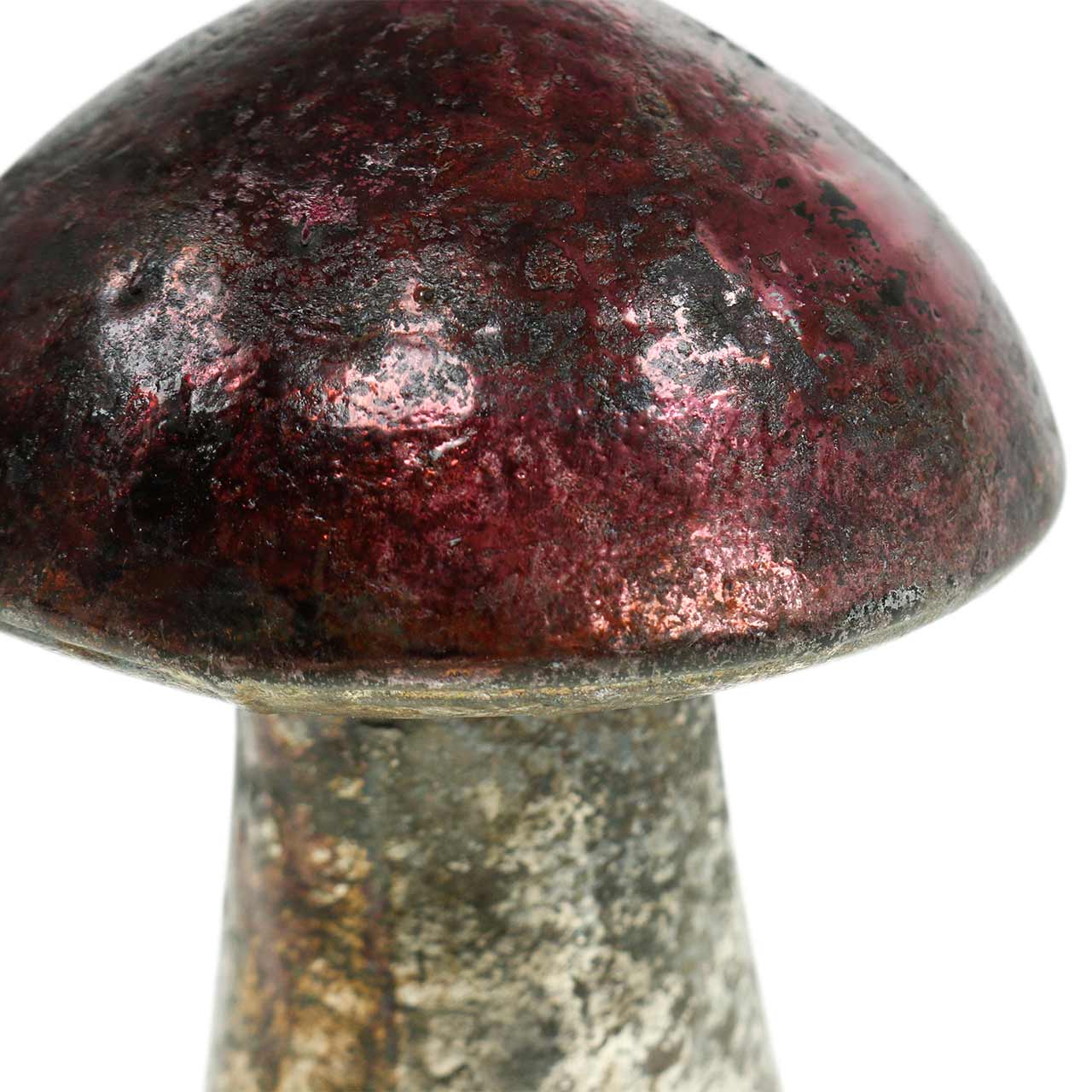 DekoPilz Metallic Finish Glas Himbeerfarben, Silbern