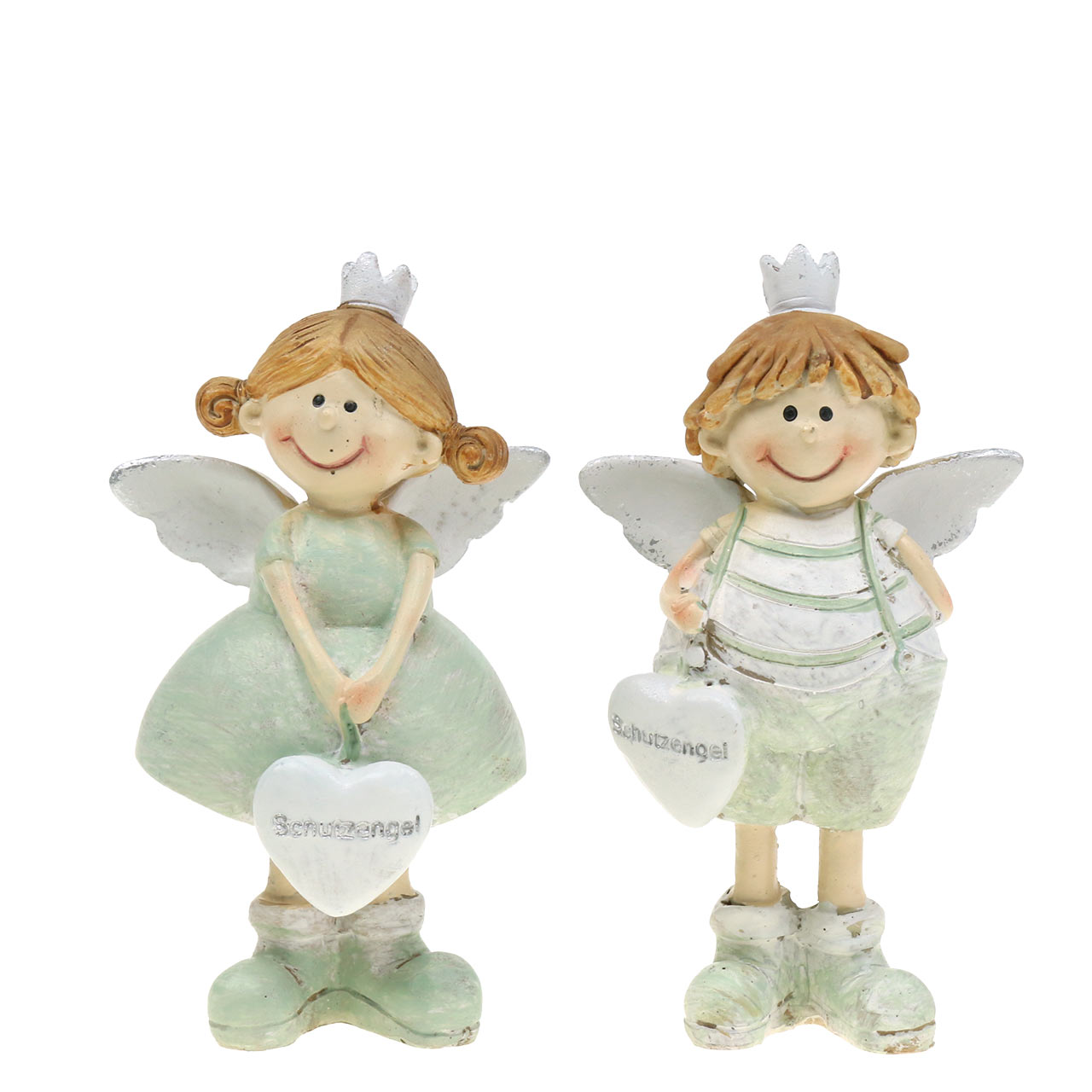 Deko Figur Schutzengel Prinz Prinzessin Grau Weiss 11cm 6st 67419