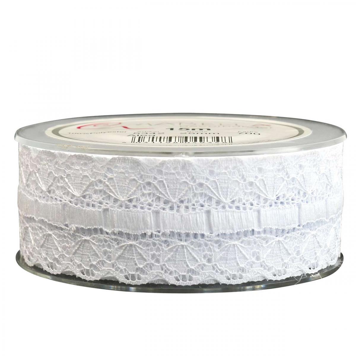Spitzenband 25mm X 15 Yard Weiß – Stickerei-Borte Zum Nähen, Basteln & Dekorieren