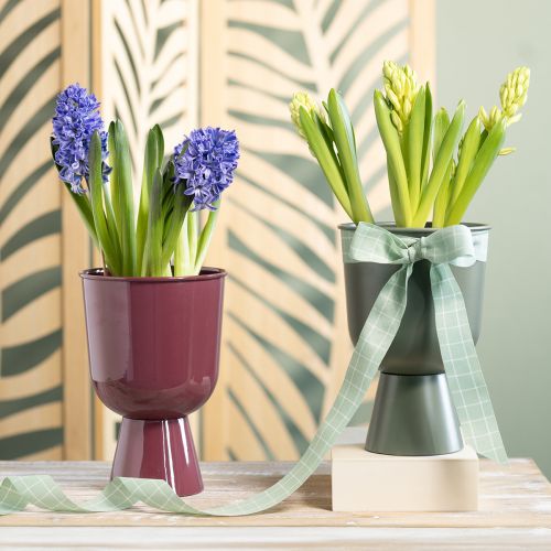 Artikel Metall Pokalvase grün 23cm für elegante Dekoration und Blumenarrangements