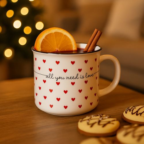 Floristik21 Keramik Herz Tasse Weiß Rot Romantisch All You Need Is Love