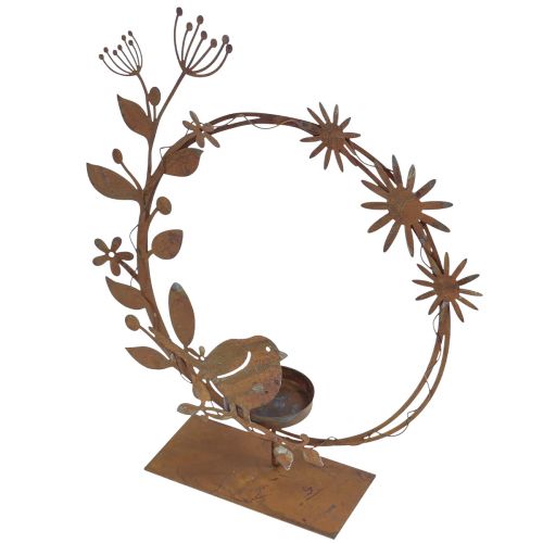 Artikel Vogel Deko Blumen Teelichthalter Rost Optik 24×27×6cm