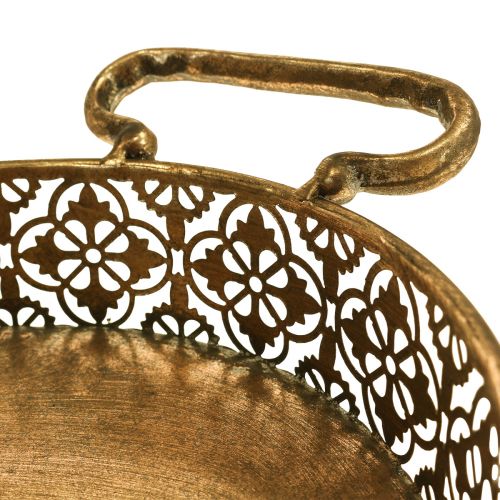 Floristik21 Deko Tablett oval Gold Metalltablett Antik Optik Gold 3er-Set