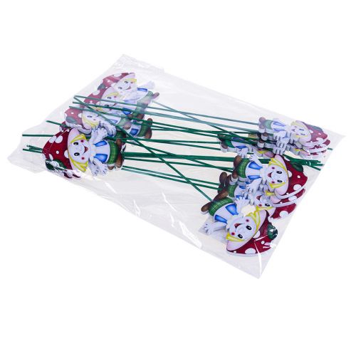 Floristik21 Blumenstecker Holz Pilz Deko Stecker Pilzkinder 5,5cm 18 St