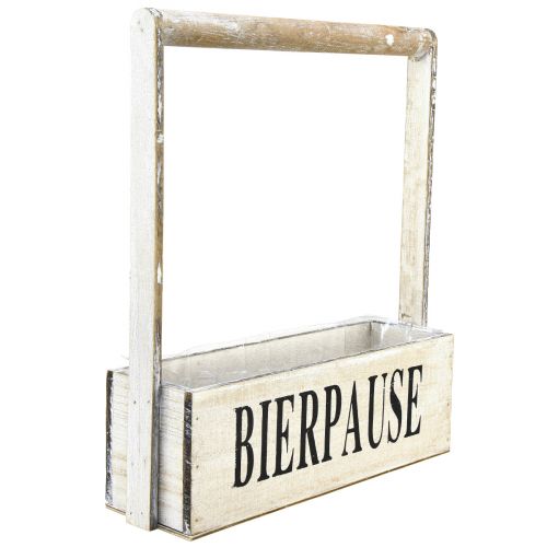 Floristik21 Pflanzkiste mit Henkel Vintage Kiste „Bierpause“ 30×9×10cm