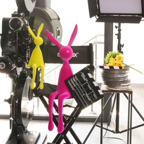 Artikel Kantenhocker Hase Pink Beflockt Osterdekoration – 2. Wahl – 56cm