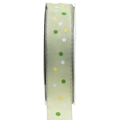 Artikel Geschenkband mit Punkten Schleifenband Grün 25mm 18m