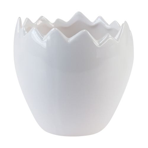 Floristik21 Blumentopf Keramik Ei Weiß Übertopf Ø11,5cm H11,5cm 3 St