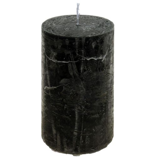 Floristik21 Schwarze Kerzen Durchgefärbt Stumpenkerzen 50x100mm 4St