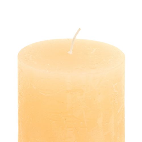 Floristik21 Kerzen Apricot Hell Durchgefärbte Stumpenkerzen 60×80mm 4St
