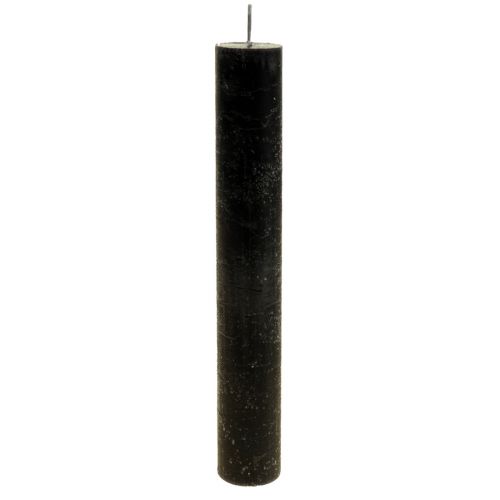 Floristik21 Stabkerzen durchgefärbt Schwarze Kerzen 34×240mm 4St