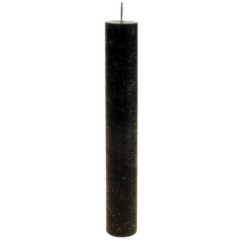 Floristik21 Stabkerzen durchgefärbt Schwarze Kerzen 34×240mm 4 St