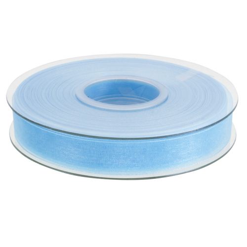 Floristik21 Organzaband Geschenkband Hellblau Band Blau Webkante 15mm 50m