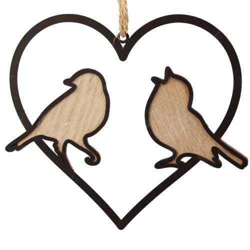 Artikel Hängedeko Herz mit Vögeln Deko zum Aufhängen 12cm 4 St