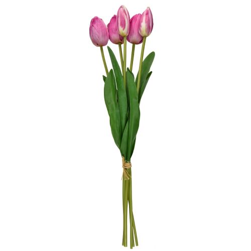 Frühling Tulpen Real Kunstblumen 5St-14899 Deko Floristik21.de Rosa 49cm Touch