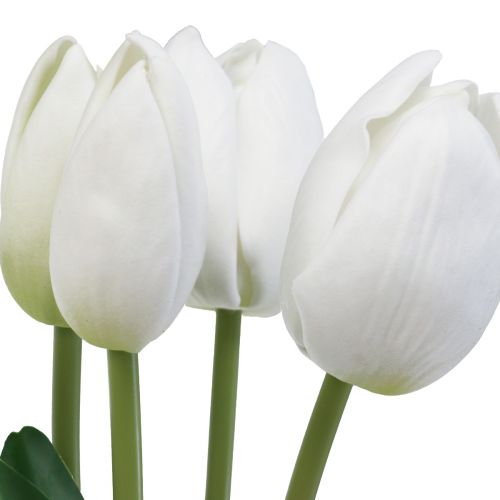 Artikel Weiße Tulpen Deko Real Touch Kunstblumen Frühling 49cm 5 St