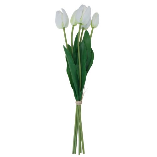 Deko 5St-14901 Tulpen Touch Weiße Real Kunstblumen Floristik21.de Frühling 49cm