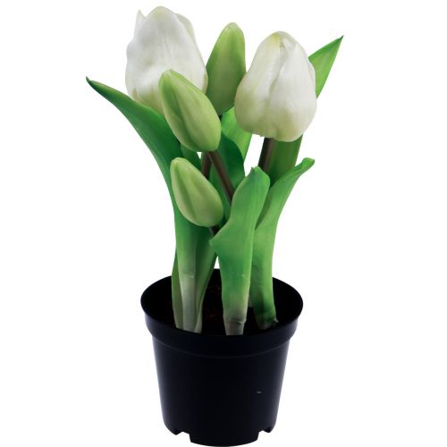 Artikel Künstliche Tulpen im Topf Weiße Tulpen Kunstblumen 22cm
