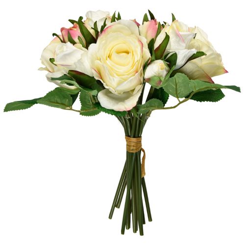 Artikel Kunstrosen Creme Gelb Rosa Künstliche Rosen Deko Strauß 29cm 12 St
