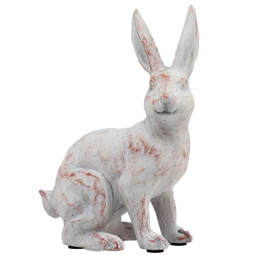 Artikel Hase sitzend Deko Hase Kunststein Weiß Braun 15,5x8,5x22cm