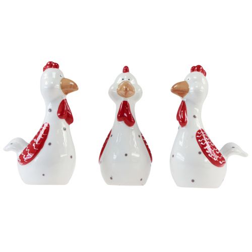 Floristik21 Deko Hühner Osterdeko Figuren Keramik Deko 15cm 3St