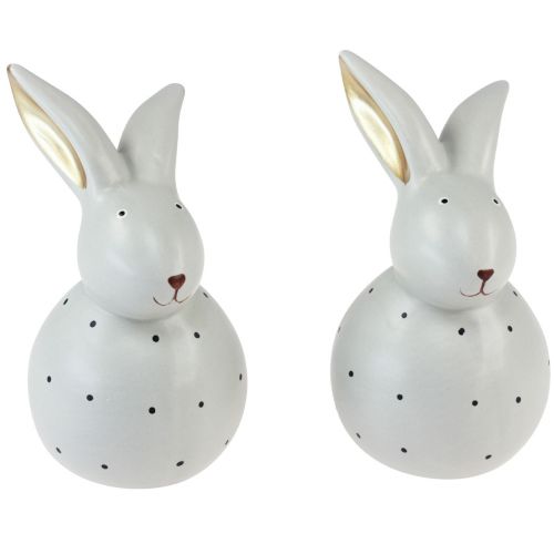 Artikel Osterhasen Deko Figuren Hasen mit Punktmuster 17cm 2St