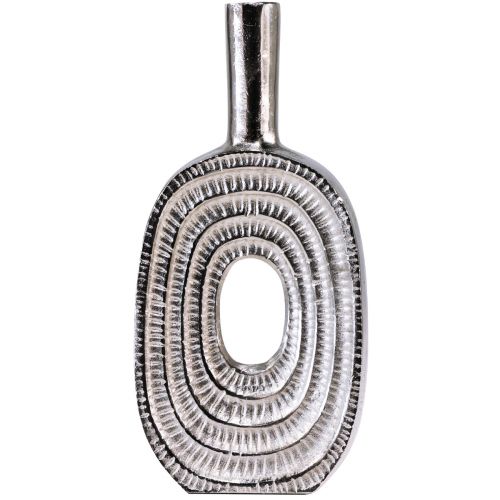 Artikel Deko Vase Silber Metallvase Schneckenhaus Spirale H31cm