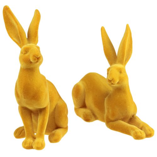 Osterhase Deko Hase Figur Curry Osterhasenpaar 16cm 2St