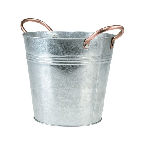 Floristik21 Blumentopf mit Griffen Metall Deko Eimer Ø21cm H19,5cm